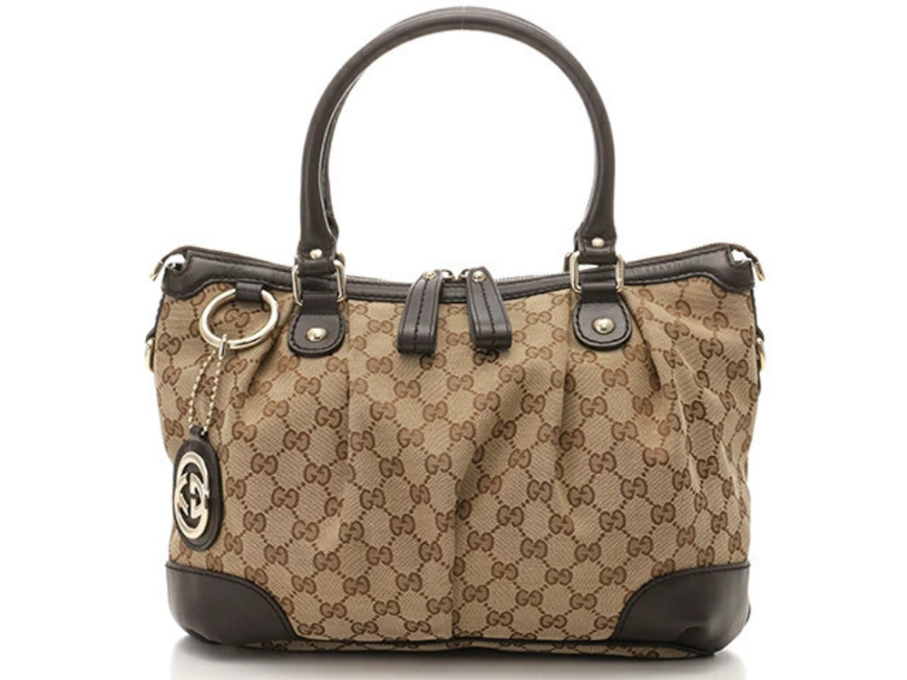 Gucci Shoulder Bag GG Canvas Calfskin
